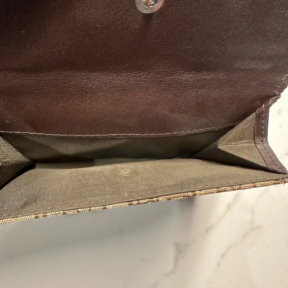 Vintage Christian Dior Brown Trotter Raster Saddle Bi-Fold Wallet